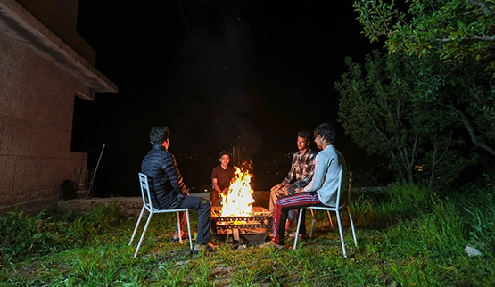 Bonfire In Garden